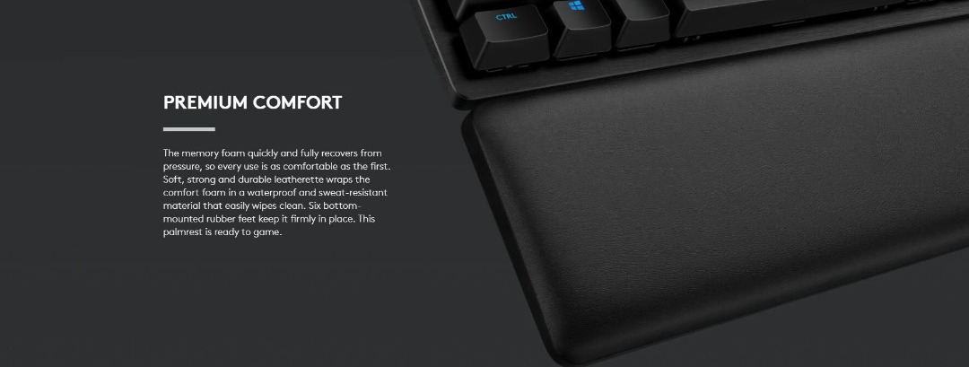 Logitech G513 Palm Rest - Anti Slip Wrist Rest - Comfortable Memory Foam